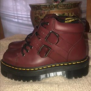 Dr.Martens platform maroon shoes.size 8